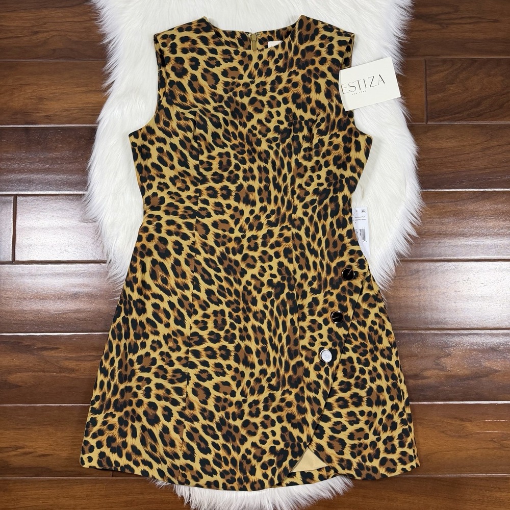 Mestiza New York Women's Size 8 Leopard Print Sleeveless Loverde Mini Dress